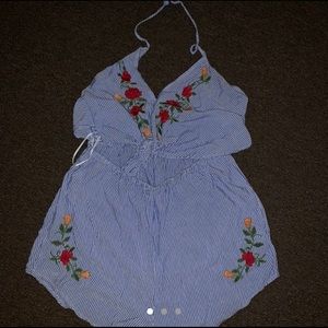 Two piece floral romper